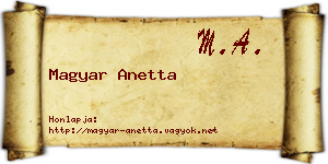 Magyar Anetta névjegykártya