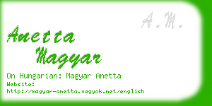 anetta magyar business card